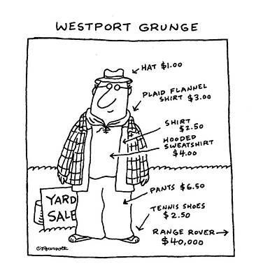 6 Wall Art featuring the drawing Westport Grunge by Charles Barsotti