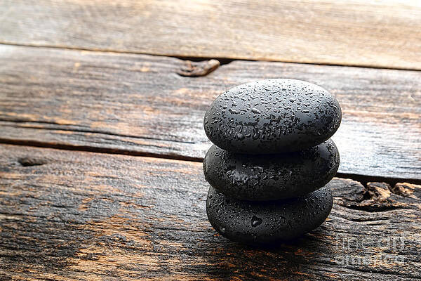 Stacked Wet Spa Stones Wall Art