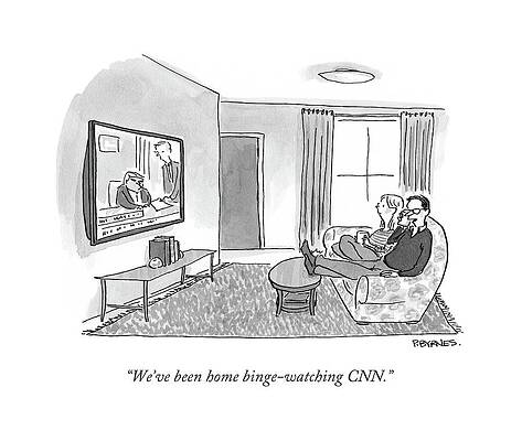 Couple Relaxing Watching CNN Wall Art