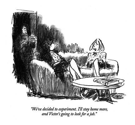 Background Drawing - We've Decided To Experiment. I'll Stay Home More by Robert Weber