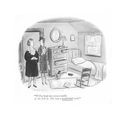 Baking Drawing - We've Kept Her Room Exactly As She Left by Mary Gibson