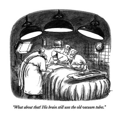 Brain Drawing - What About That! His Brain Still Uses The Old by Frank Cotham