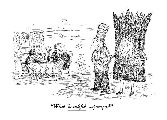 Asparagus Drawing - What Beautiful Asparagus by Edward Koren