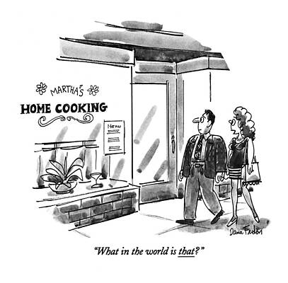 Walking Drawing - What In The World Is That? by Dana Fradon