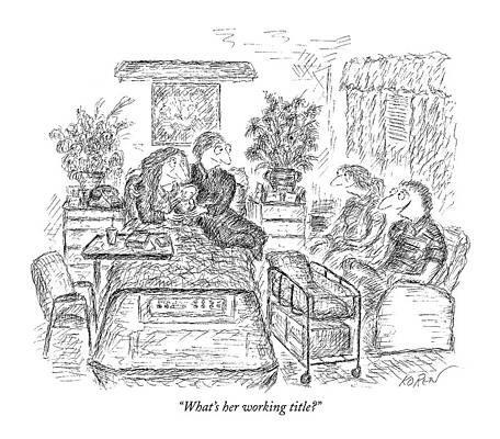 Name Wall Art featuring the drawing What's Her Working Title? by Edward Koren