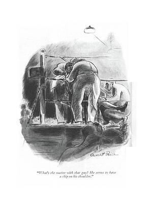 Round Drawing - What's The Matter With That Guy? He Seems by Garrett Price