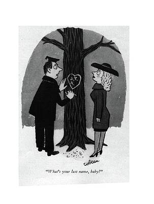 Lover Drawing - What's Your Last Name by Sam Cobean