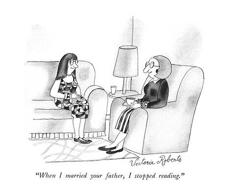 Childhood Drawing - When I Married Your Father by Victoria Roberts