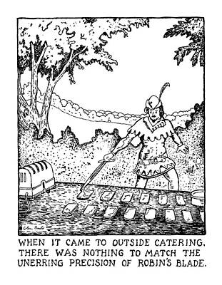 Hood Drawing - When It Came To Outside Catering by Glen Baxter