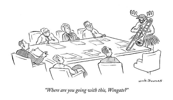 Moose Antler Trombone Meeting Drawing