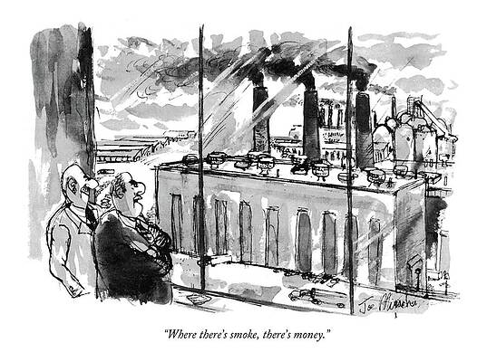 Envious Wall Art featuring the drawing Where There's Smoke by Joseph Mirachi