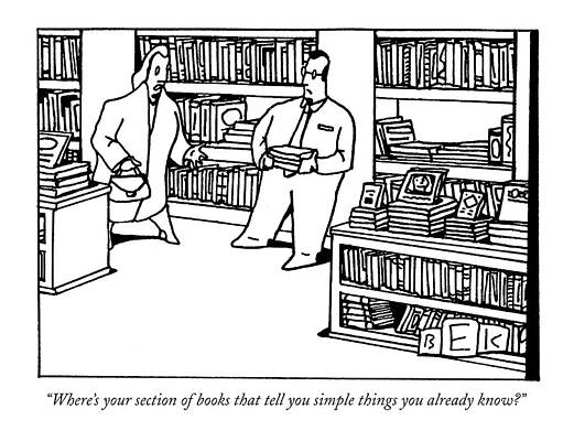 Simple Drawing - Where's Your Section Of Books That Tell by Bruce Eric Kaplan