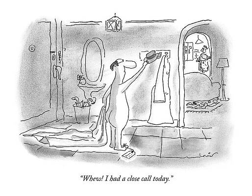 Nude Drawing - Whew! I Had A Close Call Today by Arnie Levin