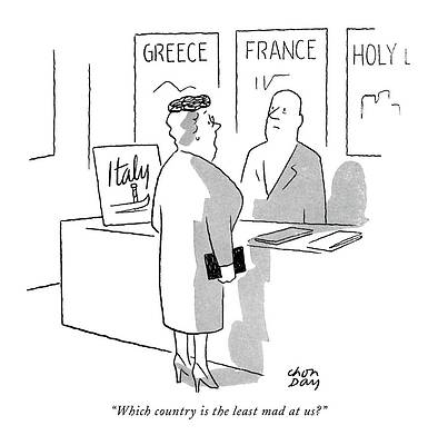 International Wall Art featuring the drawing Which Country Is The Least Mad At Us? by Chon Day