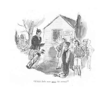 Green Drawing - Which Little Man Saves His Money? by Perry Barlow