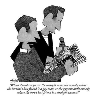 Movie Wall Art featuring the drawing Which Should We Go See: The Straight Romantic by William Haefeli