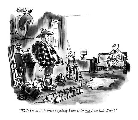 Hiking Drawing - While I'm by Robert Weber