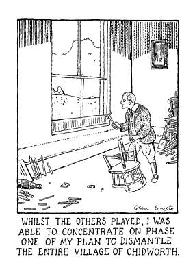 Childhood Drawing - Whilst The Others Played by Glen Baxter