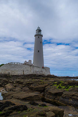 Sky Photograph - Whitley Bay St Mary's Lighthouse by Scott Lyons