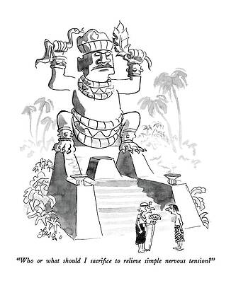 Native Drawing - Who Or What Should I Sacrifice To Relieve Simple by Edward Frascino