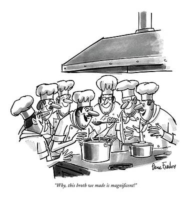 Chefs Joyfully Tasting Their Creation Drawing