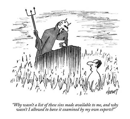 Devil and Man in Cartoon Hell Wall Art