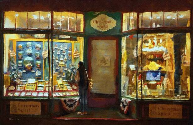 Wall Art featuring the painting Window Shopping by Jeffrey Kolker