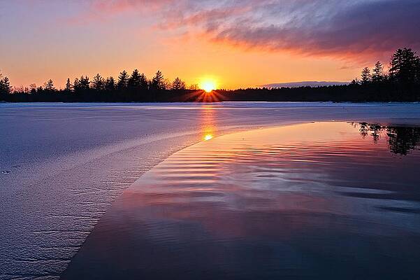 Photograph - Winter Sunset  Dover NH by Jeff Sinon