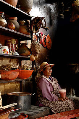 Wall Art featuring the photograph Quechua Woman In Chicheria by Owen Weber