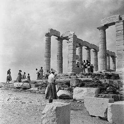 Greece Photograph - Woman Looking At The Acropolis by Henry Clarke