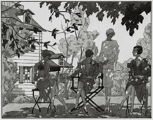 Women in Outdoor Discussion Wall Art