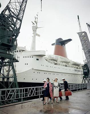 Passengers Boarding a Luxury Ship Photograph