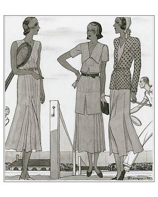 Sports Digital Art - Women Wearing Designer Dresses by Pierre Mourgue