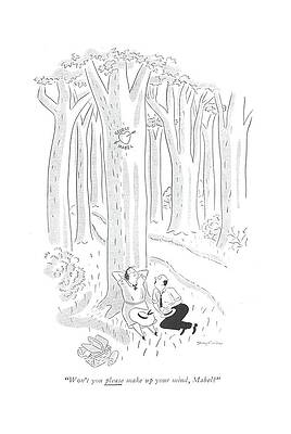 Lover Drawing - Won't You Please Make Up Your Mind by M. K. Barlow