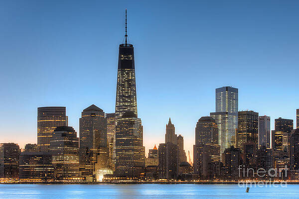 Wall Art featuring the photograph World Trade Center Morning Twilight I by Clarence Holmes