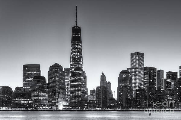 Wall Art featuring the photograph World Trade Center Morning Twilight II by Clarence Holmes