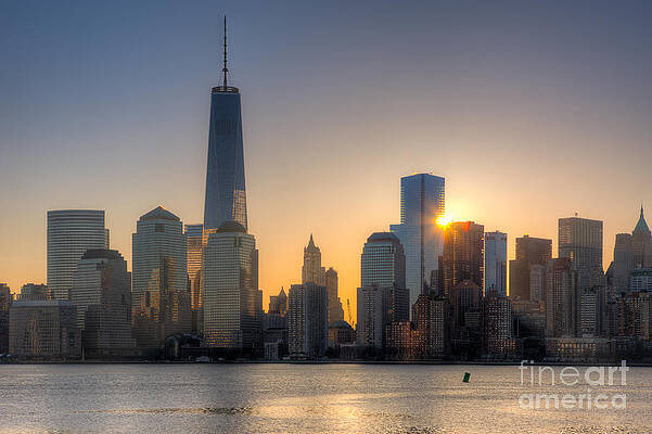 Wall Art featuring the photograph World Trade Center Sunrise I by Clarence Holmes