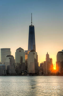 Wall Art featuring the photograph World Trade Center Sunrise III by Clarence Holmes