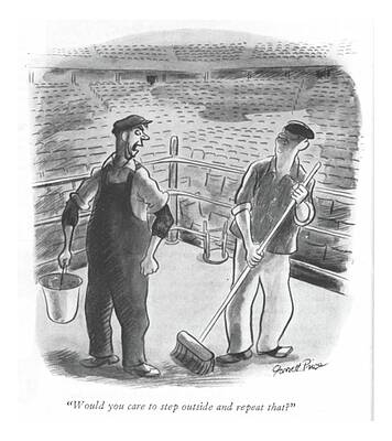 Setting Drawing - Would You Care To Step Outside And Repeat That? by Garrett Price