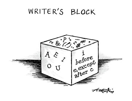 Writer's Block Cartoon Drawing
