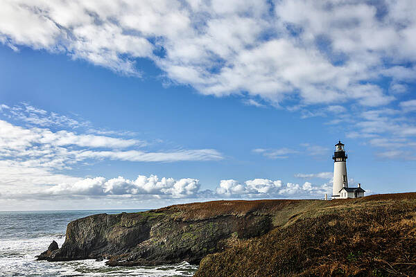 Sky Photograph - Yaquina Head Lighthouse by Mary Jo Allen