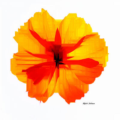 Nature Wall Art featuring the digital art Yellow Hibiscus by Rafael Salazar