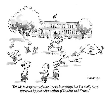 France Drawing - Yes, The Underpants Sighting Is Very Interesting by Pat Byrnes