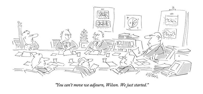 Corporate Drawing - You Can't Move We Adjourn by Dean Vietor