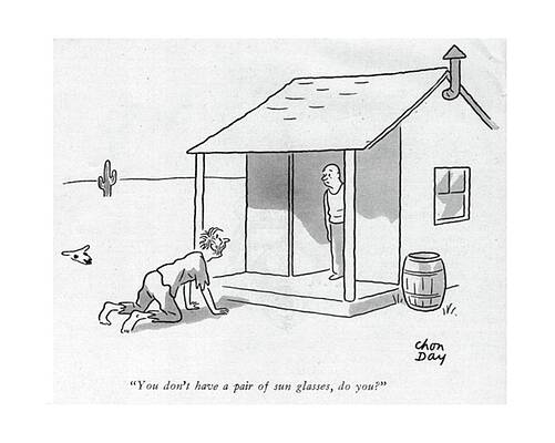 Shade Wall Art featuring the drawing You Don't Have A Pair Of Sun Glasses by Chon Day