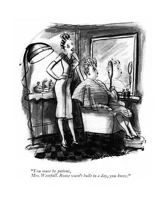 Humorous Salon Cartoon Drawing