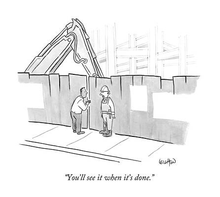 Construction Site Humor with Two People Drawing
