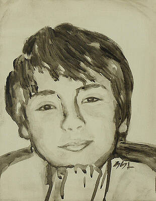 Minimalist Wall Art featuring the painting Young And Hopeful by Jane See