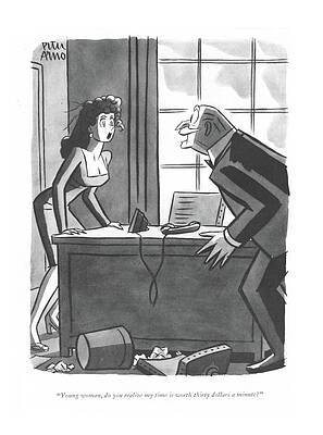 Sexy Drawing - Young Woman by Richard Decker