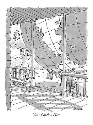 Globe Drawing - 'your Caption Here' by Jack Ziegler